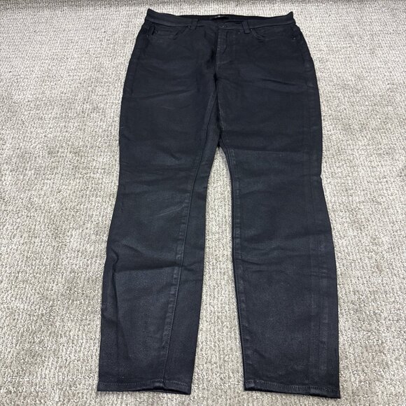 7 For All Man Kind Pants High Rise Ankle Gwenevere Black Pockets Women’s Size 30 - Picture 1 of 14